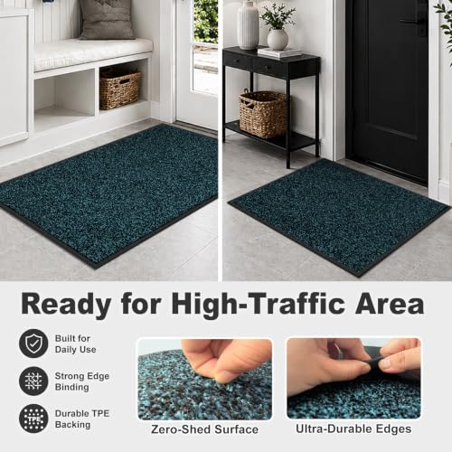 Super Absorbent Front Door Mat (Blue / 2' x 6' (Rectangular))
