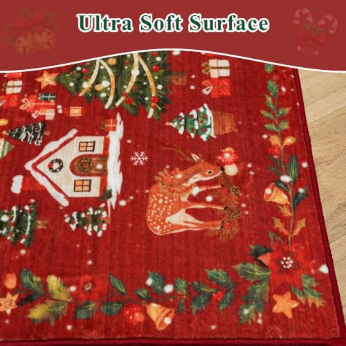 Christmas 2x8 Hallways Runner Rug (2' x 8' (Rectangular) / Xmas/Red)
