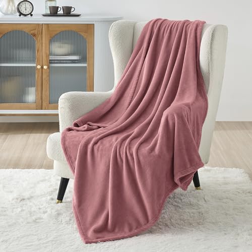 GentleSoft Fleece Throw Blanket for Couch Dusty Rose (Dusty Rose / Throw XL (50" X 70"))