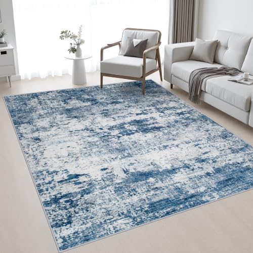 5x7 Area Rug Living Room (Blue / 5' x 7' (Rectangular))