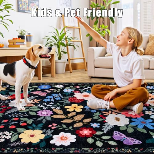 Area Rug Living Room (Black / 4' x 6' (Rectangular))