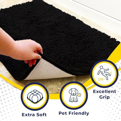 Super Water Absorbent Door Mat Indoor (Black / 36" x 120")