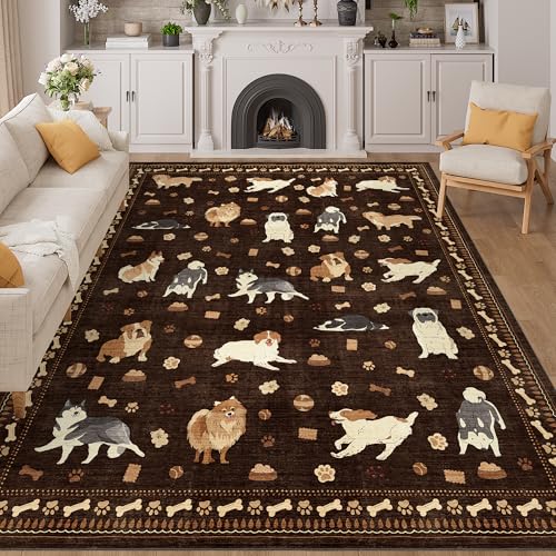 8x10 Area Rug (Brown (Dog) / 8' x 10' (Rectangular))