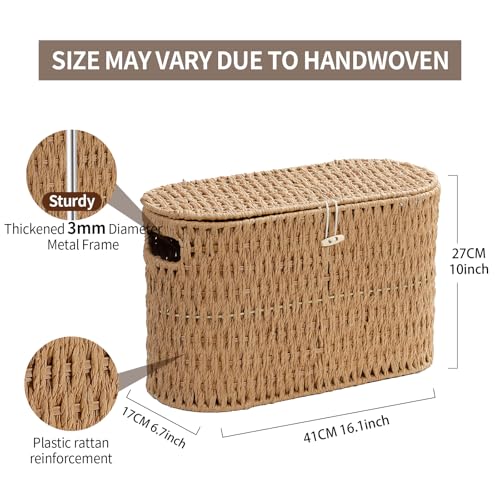 Toilet Paper Storage Basket with Lid (Natural)
