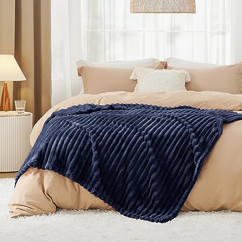 Soft Twin XL Blanket for Bed Dorm Navy Blue 66"x90" (Navy / Twin XL)
