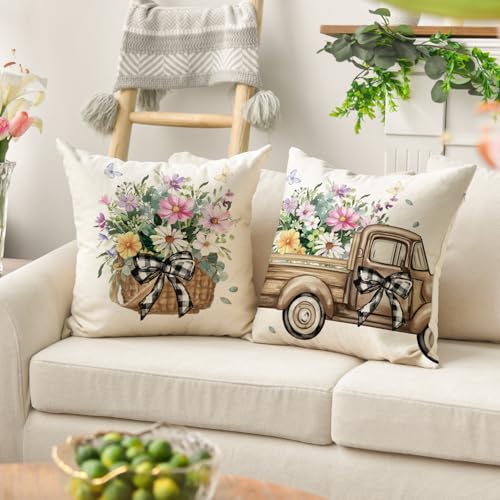 Bless Our Home Eucalyptus Leaves Throw Pillow Covers (Emerald Green / 18" x 18" (Pack of 4))