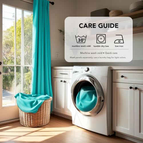 Blackout Curtains for Bedroom (Turquoise / 52"W x 63"L (Pack of 2))