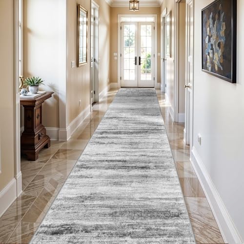 2'6''x10' Washable Runner Rugs for Hallway (Grey / 2'6" x 10' (Runner))