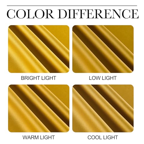 Gold Blackout Cafe Faux Silk Curtains for Small Windows (Gold / 42"W x 63"L (Pack of 2))