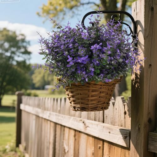Fake Shrubs Flowers (Purple Eucalyptus / 12 Pcs)