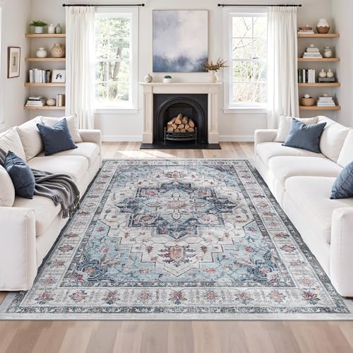 6x9 Area Rugs for Living Room (Blue / 6' x 9' (Rectangular))