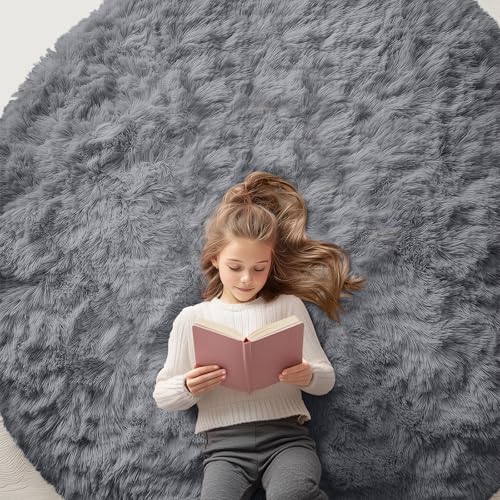 Light Grey Round Rugs for Bedroom (6 Ft Round / Light Grey)