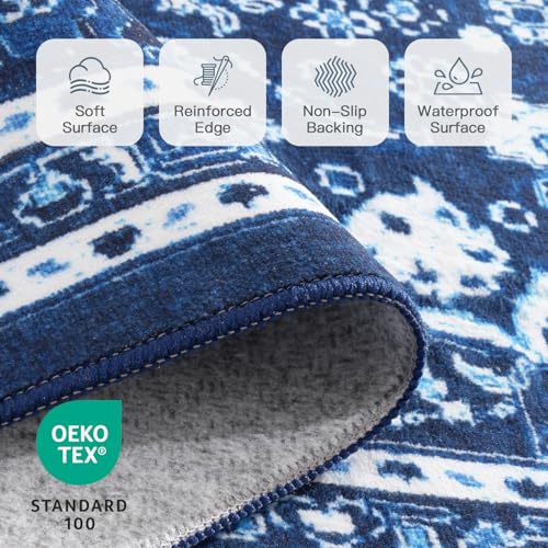 8x10 Area Rugs for Living Room (Oriental Dark Blue / 8' X 10' (Rectangular))