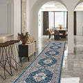 Hallway Washable Runner Rug (2'6" x 14' (Rectangular) / Blue)