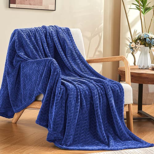 Navy Fleece Twin Blanket (Royal Blue / Twin/Twin XL-60x90 IN)