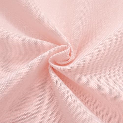 Pink Linen Curtains 84 Inch Length 2 Panels Set for Living Room Light Filtering Semi Sheer Curtains Cherry Blossom Pink Decor Modern Elegant Back Tap Drapes Nersury Bedroom 52ﾗ84 Inch (Pink / 52"W x 84"L (Pack of 2))