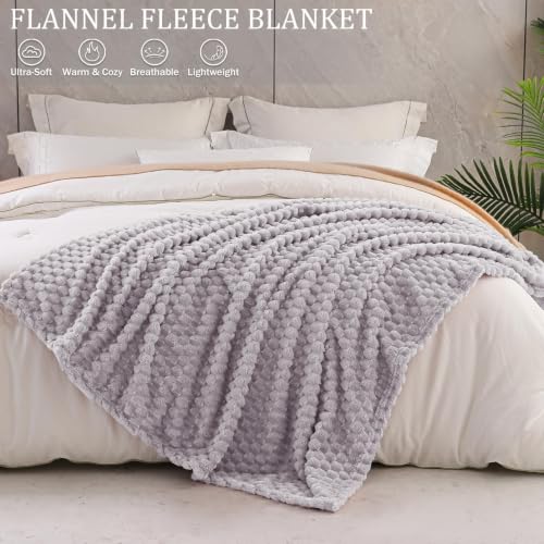 3D Fleece Queen Size Blanket for Bed (Light Grey / Queen ( 90x90 IN ))