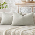 Dercorative Lumbar Throw Pillow Covers 12x20 Inch Grey (20" x 12" (Pack of 2) / Grey-white)