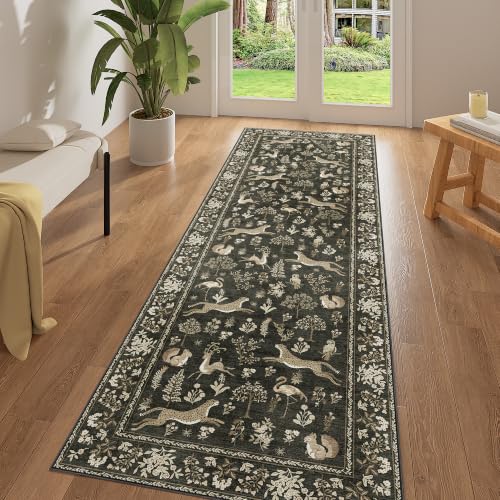 2.6x8 Rug for Hallway (Charcoal Black (Animal) / 2'6" x 8' (Rectangular))