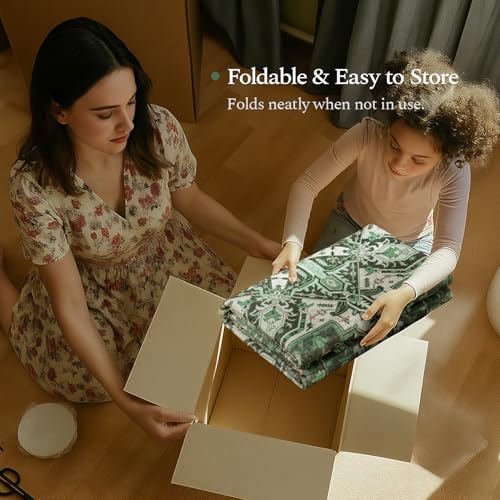 9x12 Area Rugs for Living Room (Floral Green Cream / 9' x 12' (Rectangular))