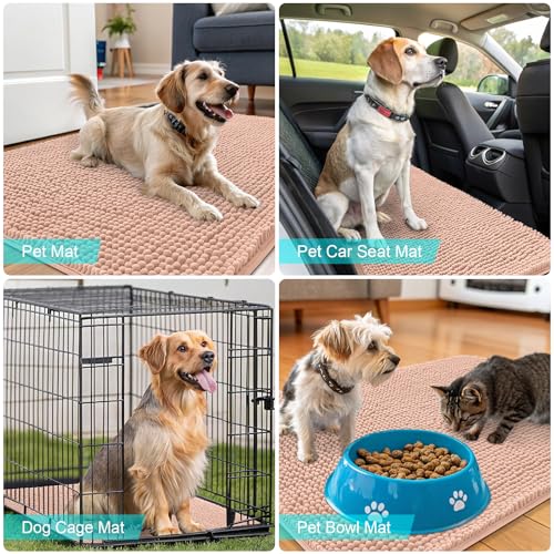 Dog Door Mat for Muddy Paws 36x24 (Peach / 36" X 24")