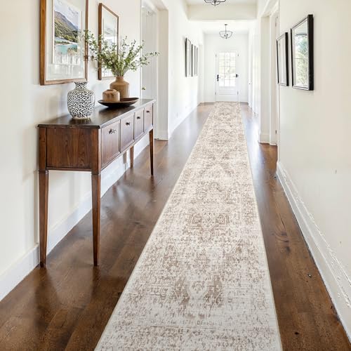 2'6"x16 Washable Long Runner Rug (Ivory/Beige / 2'6" x 16' (Runner))