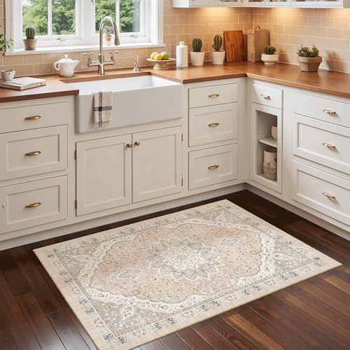 Washable Area Rug 2x3 Small Entryway Rugs Non (Pink/Gray / 2' x 3' (Rectangular))