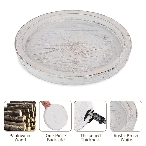 Decorative Round Candle Holder Plate (Rustic White-1)