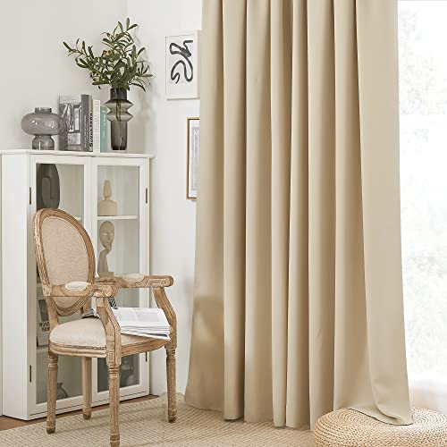 Curtains for Bedroom Living Room Dining Room 102 inches Long (Biscotti Beige / 52"W x 102"L (Pack of 2))