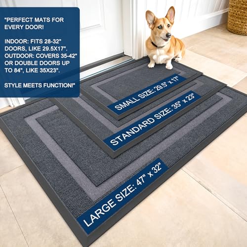 Front Door Mat Outside 47x32 (Light Grey / 47" x 32")