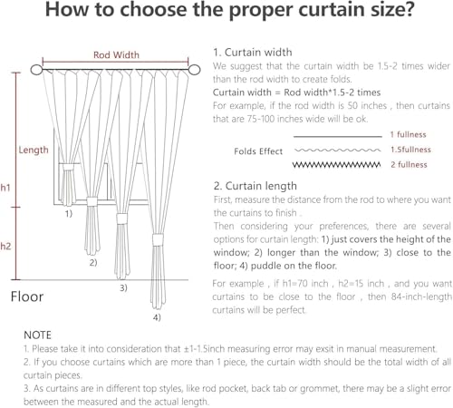 Blackout Curtains for Bedroom (Linen / 52"W x 108"L (Pack of 2))