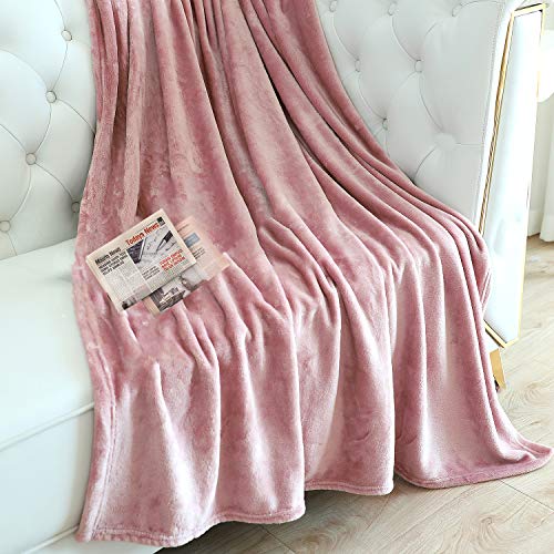Large Flannel Fleece Throw Blanket (50"x70" / Pink)
