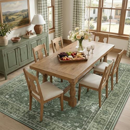 Washable Area Rug (Green/Dark Green/Gray / 8' x 10' (Rectangular))