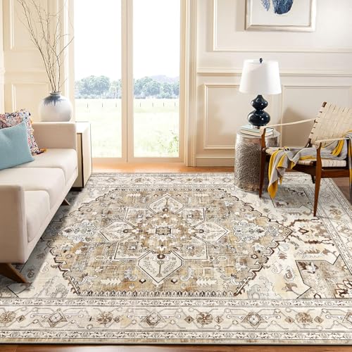 Area Rug 5x7 Non (5' x 7' (Rectangular) / Beige Brown)