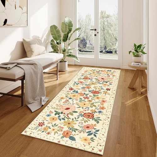2.6x8 Hallway Runner Rug (Beige Yellow / 2'6" x 8' (Rectangular))