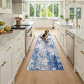 Washable Runner 2'x7' Abstract Area Rug for Hallway Blue Gray (Blue/Gray / 2' x 7' (Runner))