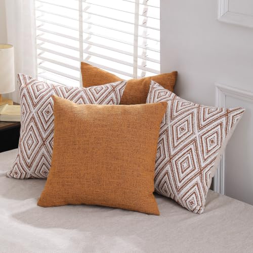 Throw Pillow Covers 18x18 (Golden Brown / 18" x 18" (Pack of 4))
