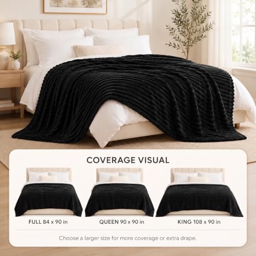 Black Queen Size Blanket for Bed (Black / Queen (90" x 90"))
