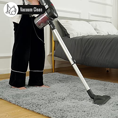 Premium Soft Fluffy Rug Modern Shag Carpet (5'3" x 7'7" (Rectangular) / Grey)