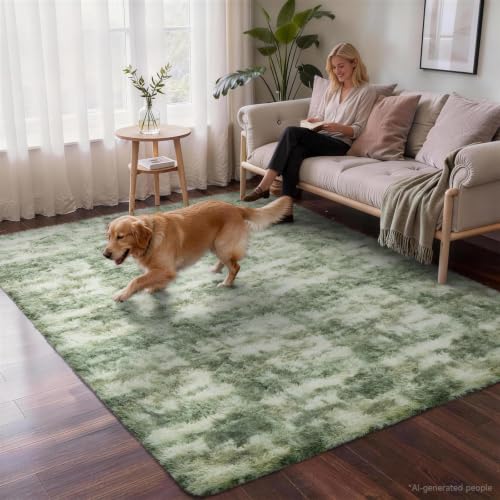 Green and White Area Rugs for Living Room 5x7 (Green and White / 5' x 7' (Rectangular))