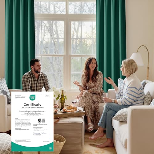 Bedroom Blackout Curtains 63 inches Long (100% Blackout - Dark Green / 42"W x 63"L (Pack of 2))