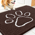 Dog Door Mat for Muddy Paws (30"X20" / Brown and White)