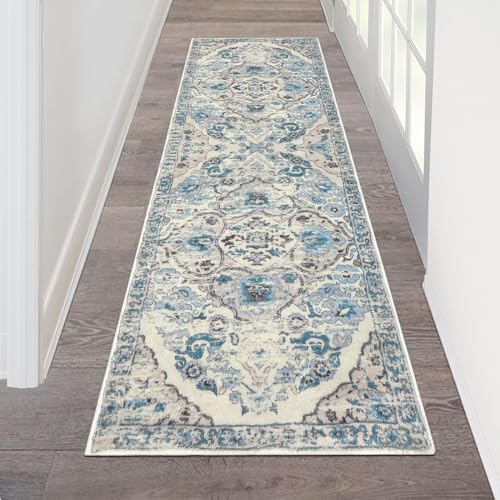 HEBE Hallway Runner Rug 2'x6' (Blue / 2' x 6' (Rectangular))