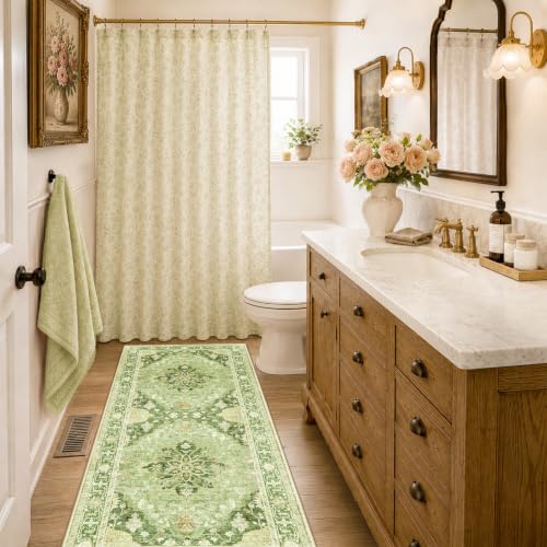 Washable Area Rug (Green/Yellow / 2' x 6' (Rectangular))