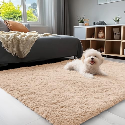 3x5 Machine Washable Small Bedside Rug (3x5 Ft / Beige)