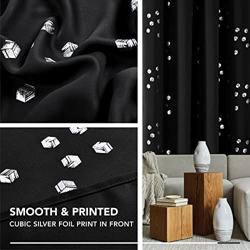 Blackout Curtains (Black/Cubic / 52"W x 95"L (Pack of 2))