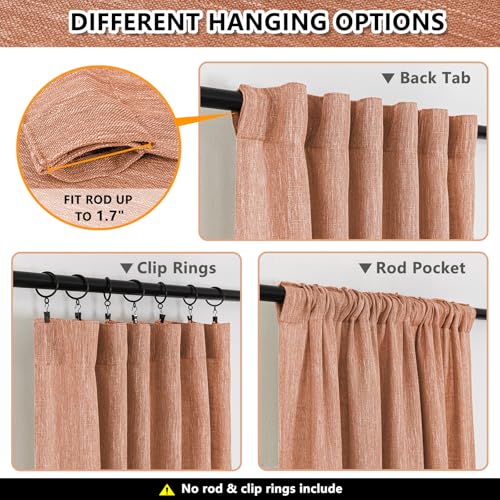 Burnt Orange Curtains for Bedroom 84 Inch Length (50"W x 84"L (Pack of 2) / Burnt Orange)