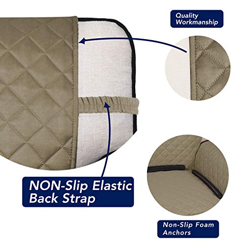 Reversible Quilted Couch Covers for Dogs Oversized Sofa Cover 78” (X-Large / Beige/Beige)