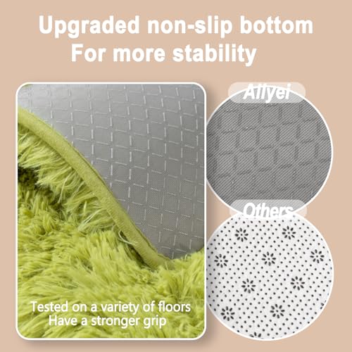 Soft Runner Rugs for Bedroom Hallways (2' x 4' (1 pc) / Grass Green)