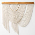 Large Macrame Wall Hanging Boho Tapestry Macrame Wall Art Decor (Beige)